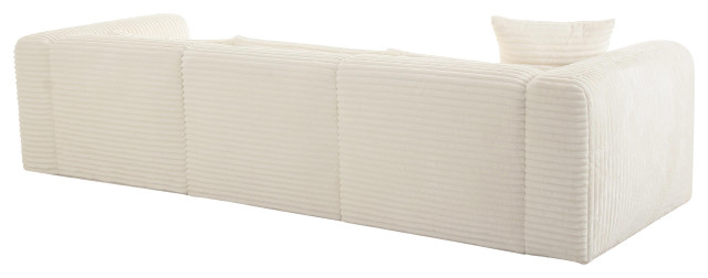 Tarra Fluffy Oversized Cream Corduroy Modular Raf Sectional - Cream ... with Exploring the Texture and Durability of Corduroy Fabric in Furniture