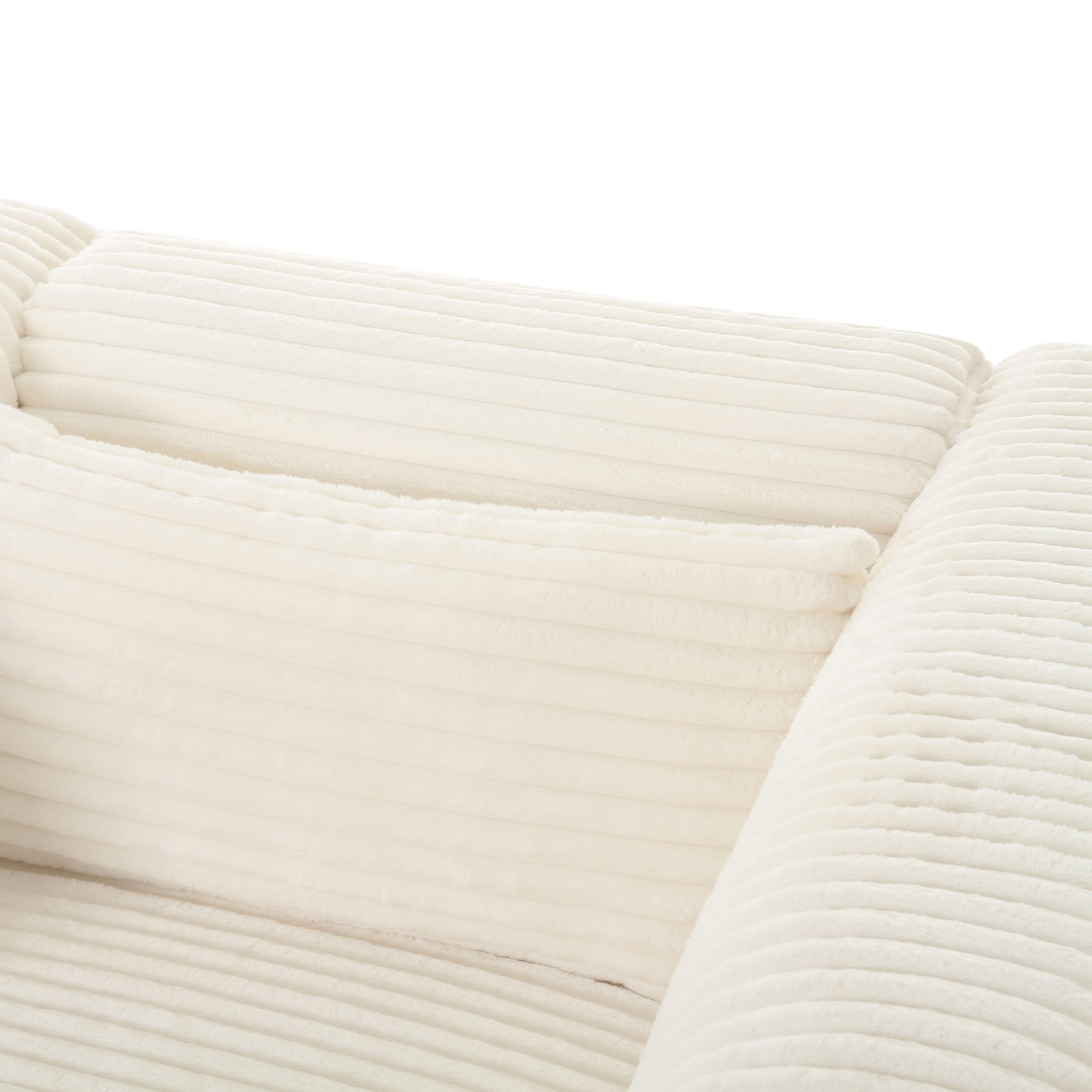 Tarra Fluffy Oversized Cream Corduroy Modular Sofa - Cream ... regarding Tarra Fluffy Oversized Cream Corduroy Modular Raf Sectional - Cream