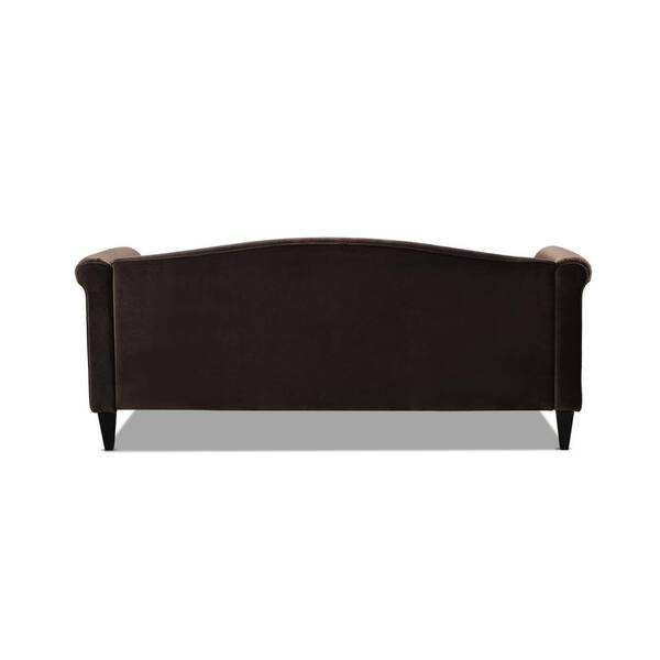 Taylor King Leather Sofas | Cabinets Matttroy in Elaine Camel Back Sofa Nailhead Accents Deep Brown Performance Velvet