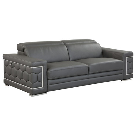 The 15 Best Gray Leather Sofas And Couches | Houzz with regard to How Traditional Italian Techniques Shape Modern Sofa Aesthetics