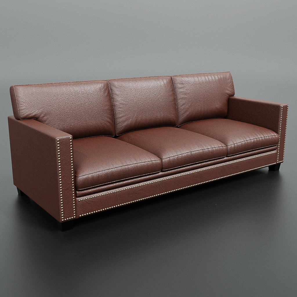 Transitional Track Arm Leather Sofa | 3D Sofa Models | Blenderkit regarding How Track Arm Sofas Define Contemporary Living Spaces