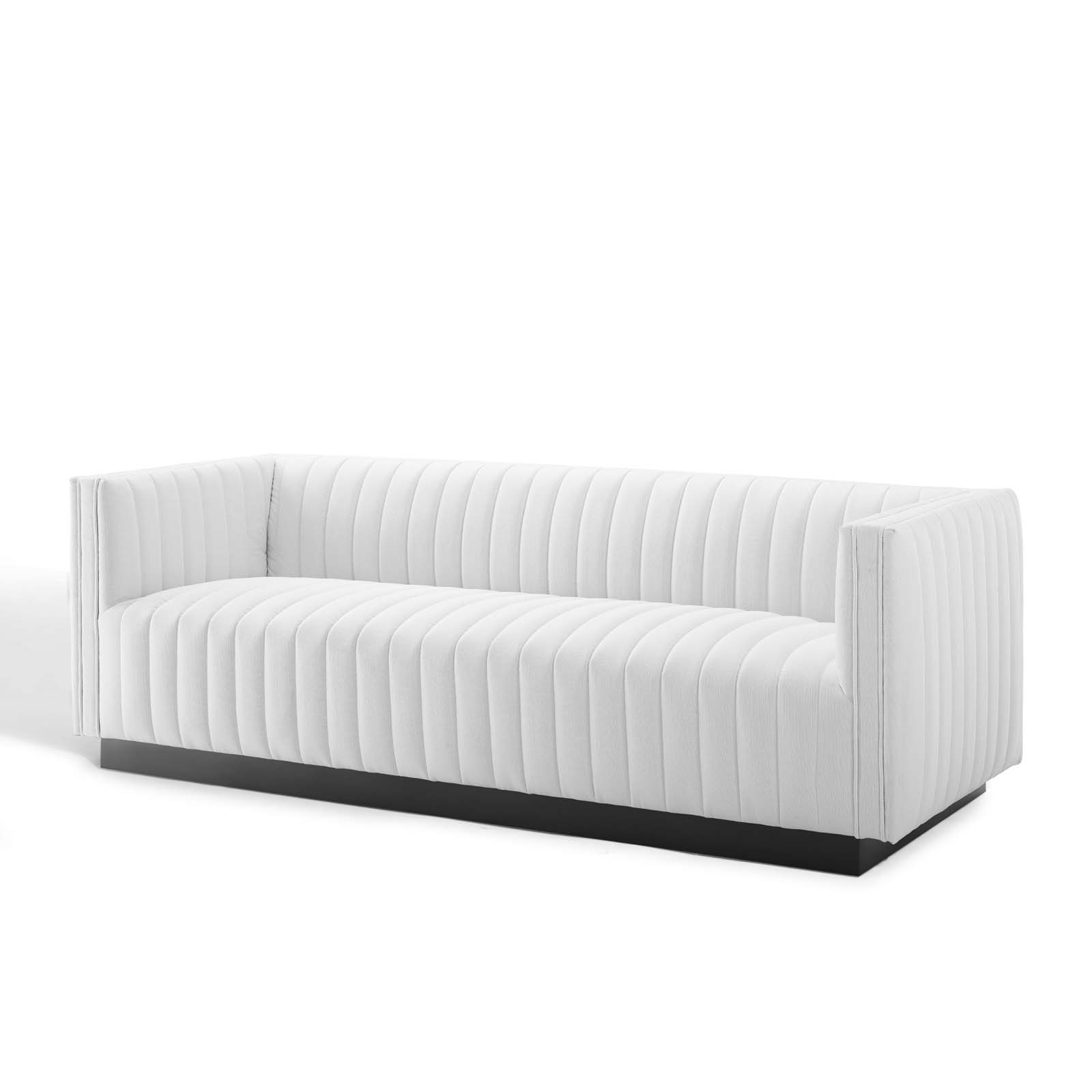 Tufted Sofa, Fabric, White, Modern Contemporary Urban Design, Living ... with Modern Contemporary Urban Living Sofa, Velvet Ivory White