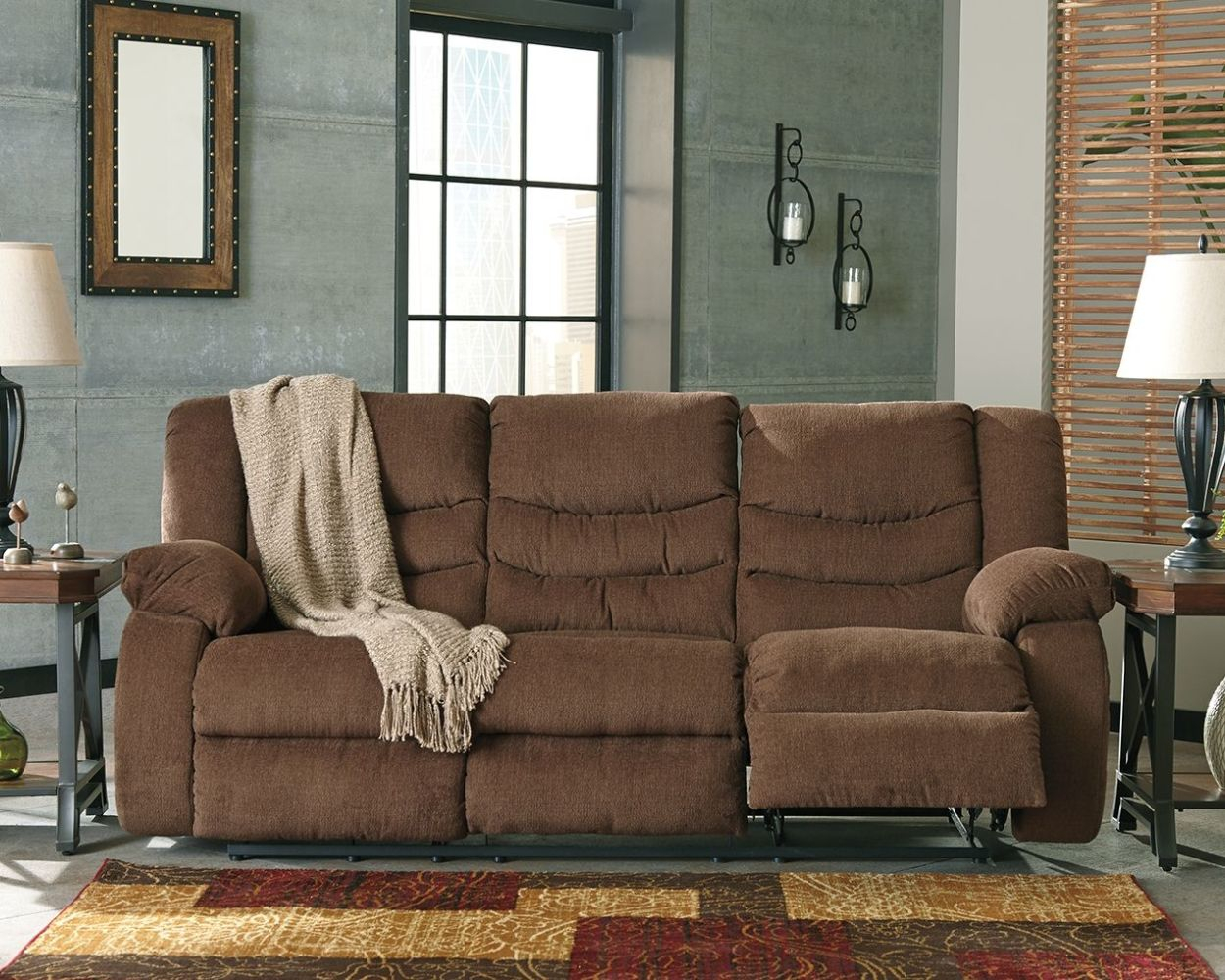 Tulen - Chocolate - Reclining Sofa 9860588 Furniture | Carpet Plus for Tulen Reclining Sofa, Chocolate 9860588