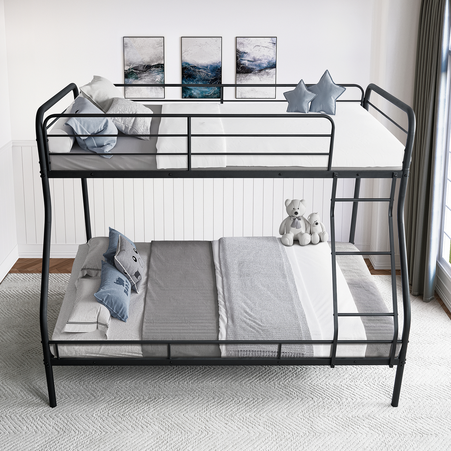 Twin Over Full Metal Bunk Bed By Homestock - Home Stock with Flatiron Complete Twin Over Twin Bunk Bed