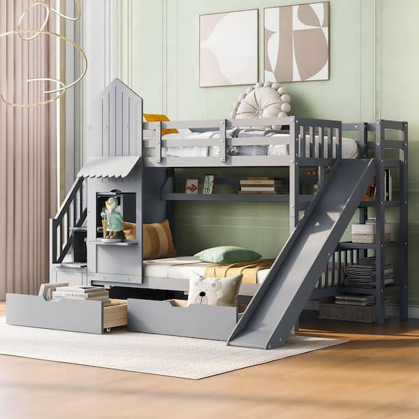 Twin Over Twin - Bunk Beds - The Home Depot regarding The Role of Storage Solutions in Modern Children's Bedroom Furniture