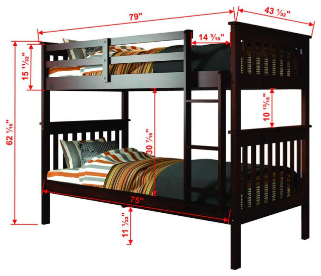 Twin/Twin Mission Bunk Bed Withtwin Trundle - Transitional - Bunk Beds ... inside Understanding the Twin Twin Mission Bunk Bed Design and Its Benefits