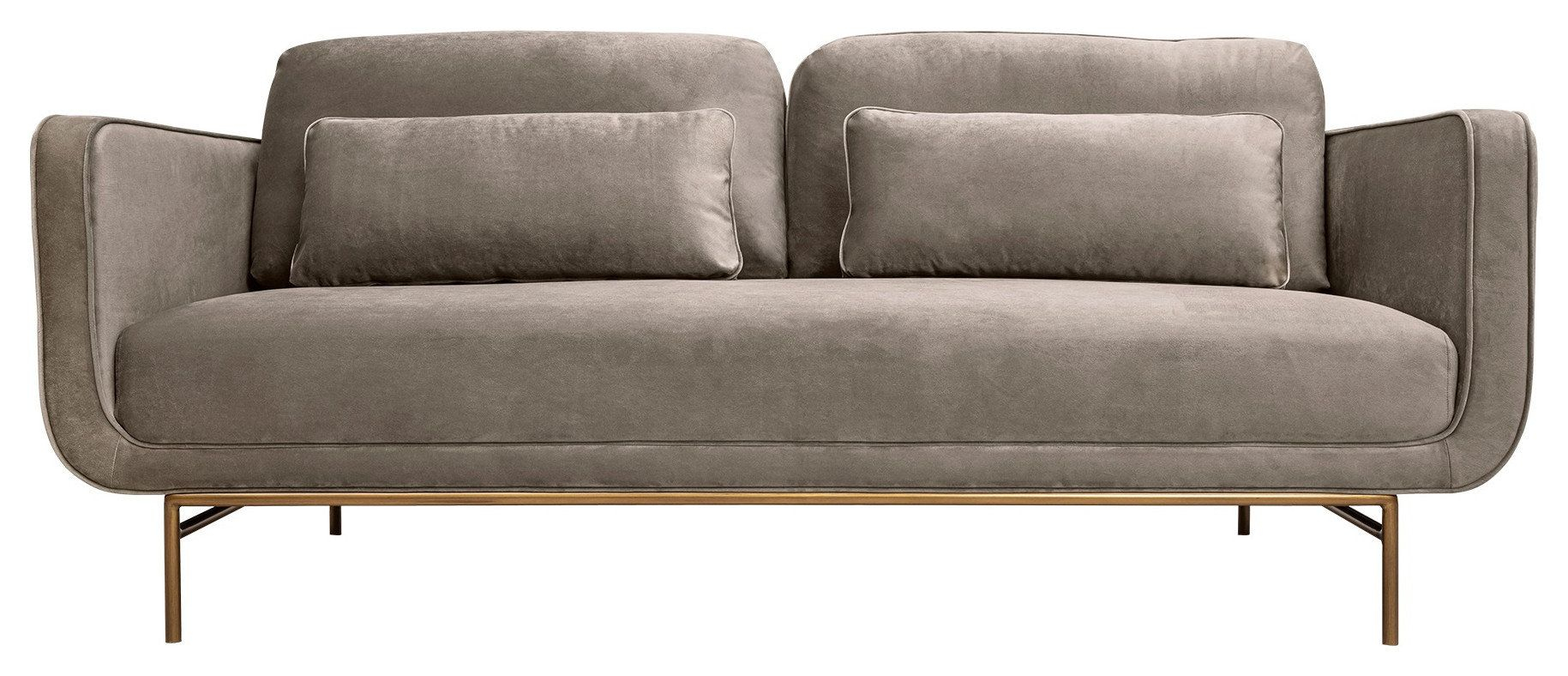 Understanding The Appeal Of Lilou 77 Gray Fabric Sofa With Antique ... regarding Lilou 77" Beige Fabric Sofa With Antique Brass Metal Legs