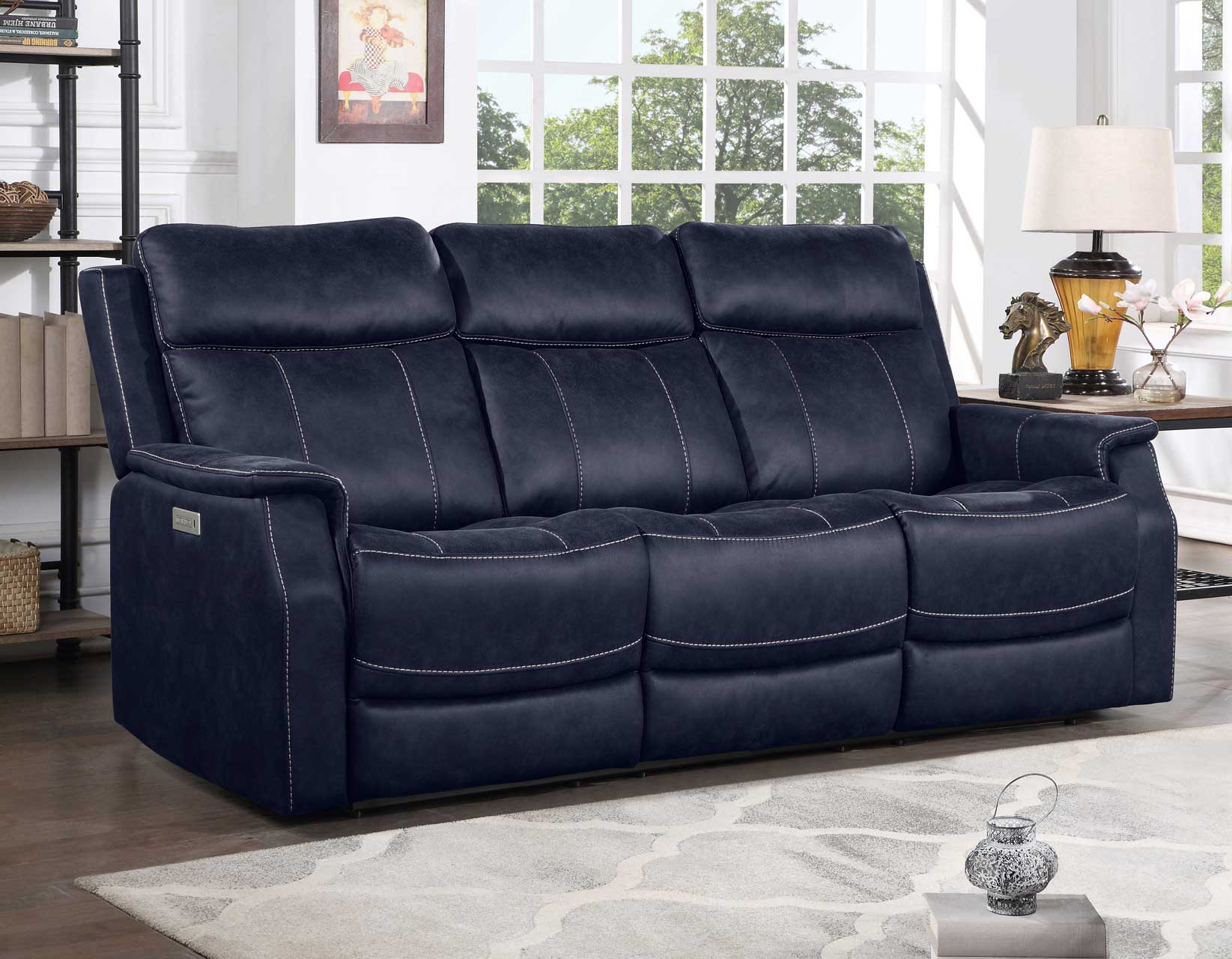 Valencia Dual-Power Reclining Sofa, Ocean Blue - Steve Silver Company for How the VA950SO Recliner Transforms Your Living Room Experience