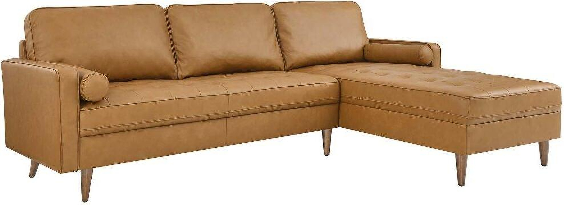 Valour Tan 98 Inch Leather Sectional Sofa By Modway | 1Stopbedrooms regarding Why tan leather remains a timeless choice for luxury seating