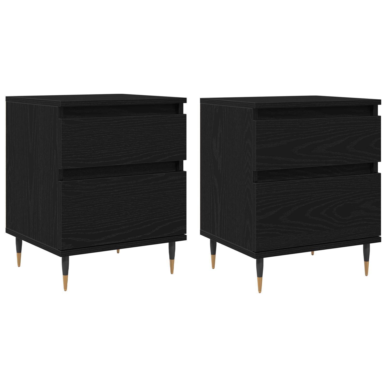 Vidaxl Bedside Cabinets Black Oak 15.7X13.8X19.7 In Engineered Wood ... in Vidaxl Bedside Cabinet White 15.7"X11.8"X19.7" Solid Mango Wood