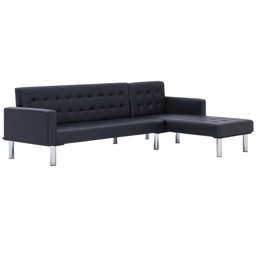 Vidaxl Sofa Bed Convertible Sleeper Sectional Sofa Bed Couch Faux ... inside Vidaxl Sofa Bed Upholstered Convertible Sofa Bed With 2 Pillows Black Velvet