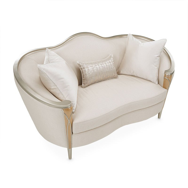 Villa Cherie Caramel Living Room Set Aico Furniture | Furniture Cart for Villa Cherie Sofa - Pearl/Caramel
