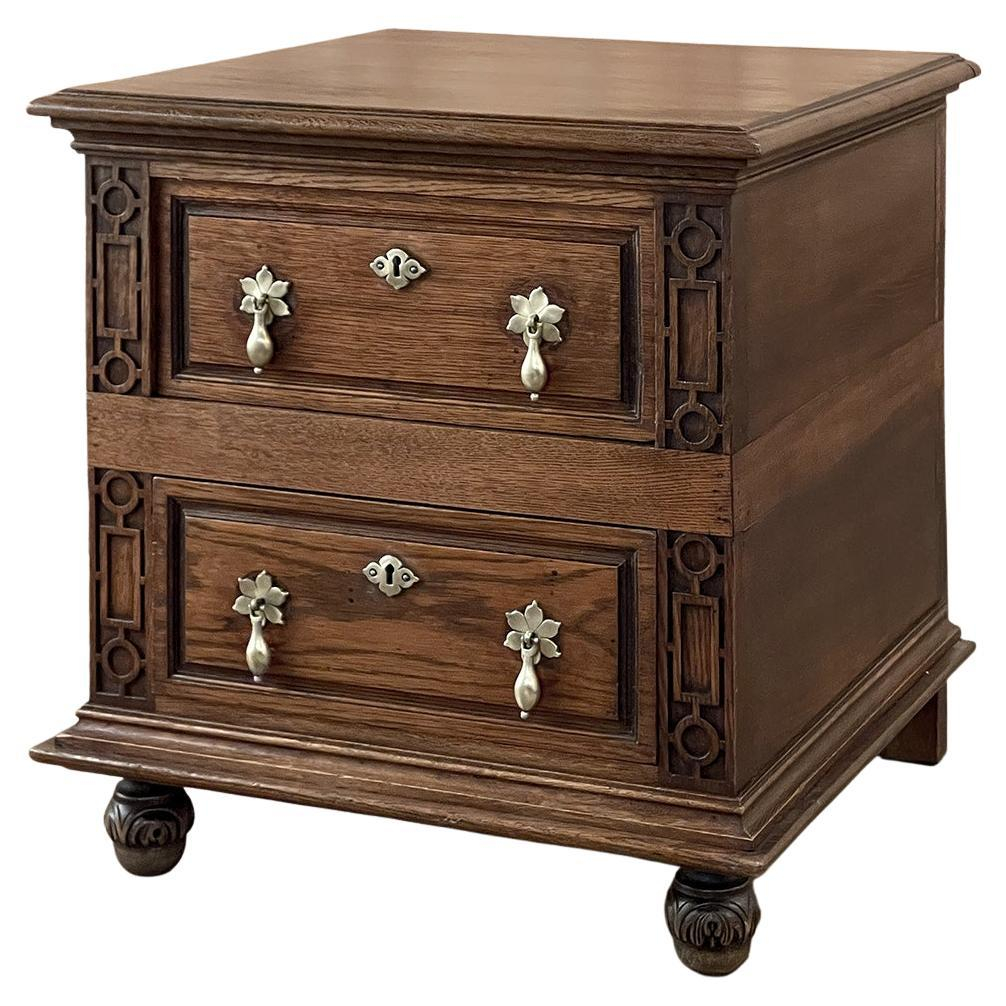 Vintage Palm Beach Wicker Nightstand Chest Of 2 Drawers Shell Pulls At ... intended for How Square Pull Handles Enhance the Aesthetic of Modern Traditional Furniture