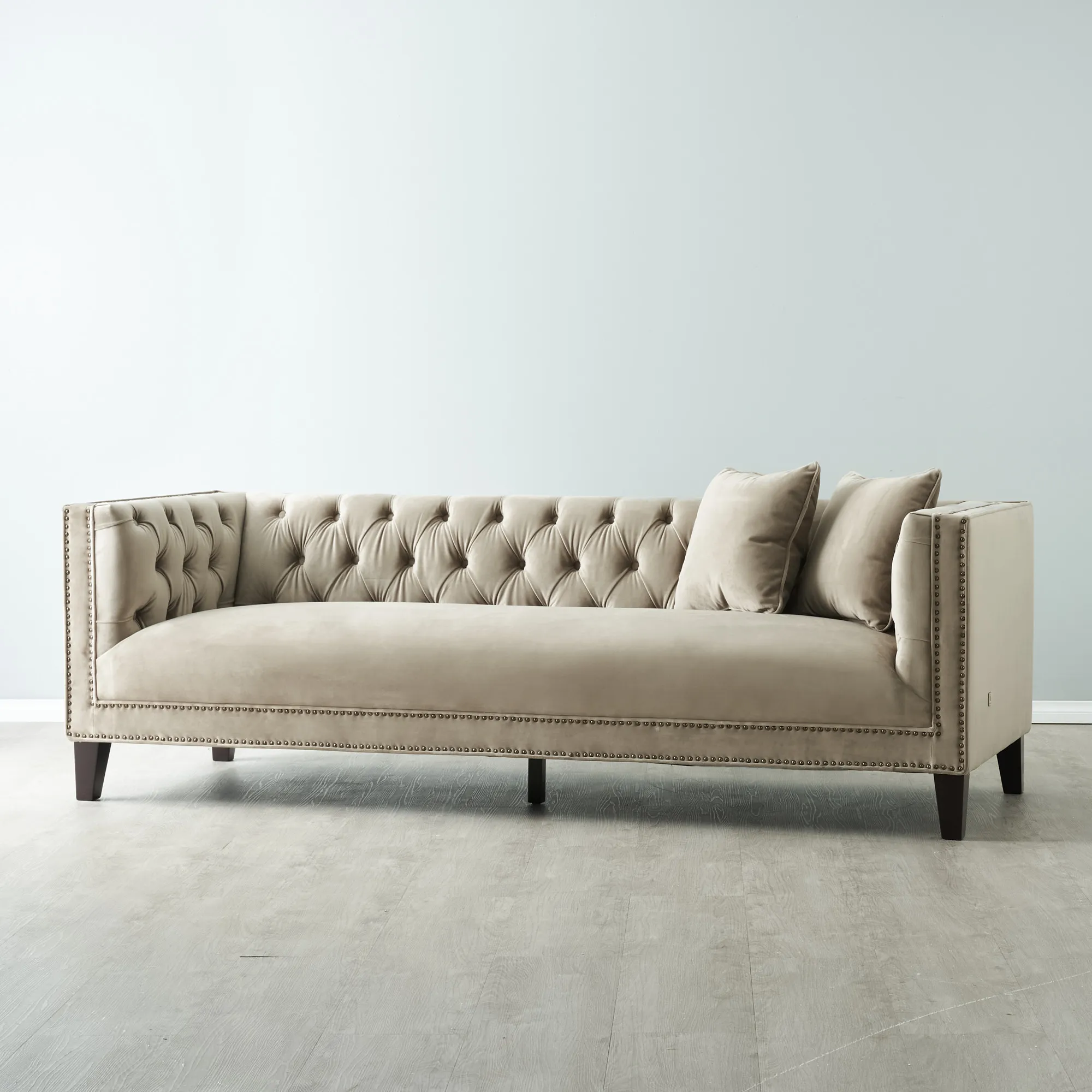 Vogue Beige Velvet 3 Seater Sofa with Color psychology in living room furniture choices