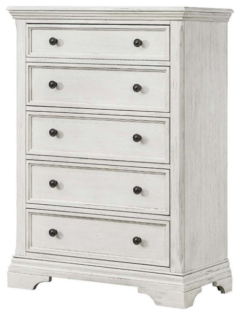 Westwood Design Olivia 5-Drawer Traditional Wood Chest In Brushed White ... within Westwood Design Urban Rustic 5-Drawer Transitional Wood Chest In Brushed Wheat