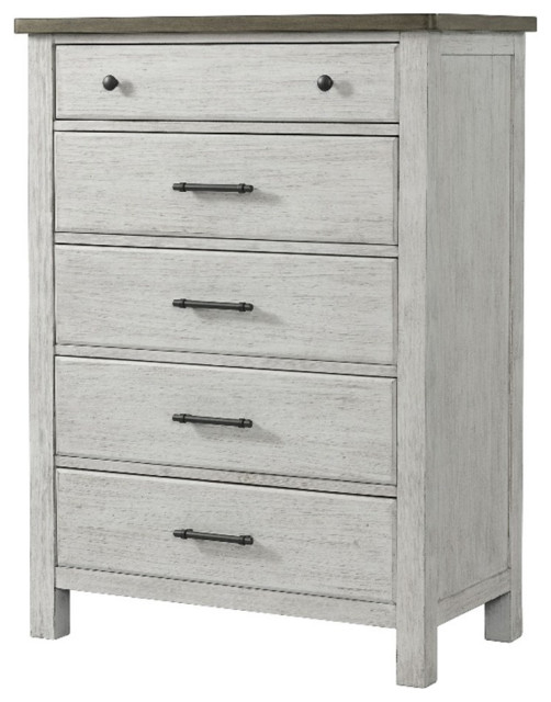 Westwood Design Timber Ridge 5-Drawer Wood Chest In Weathered Washed ... pertaining to Westwood Design Urban Rustic 5-Drawer Transitional Wood Chest In Brushed Wheat