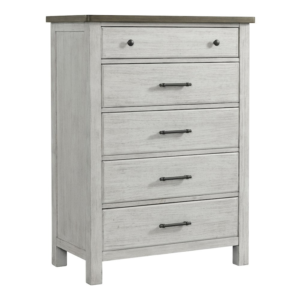 Westwood Design Timber Ridge 5-Drawer Wood Chest In Weathered Washed ... with regard to Westwood Design Rowan 4-Drawer Modern Wood Chest In Ash Linen White Finish