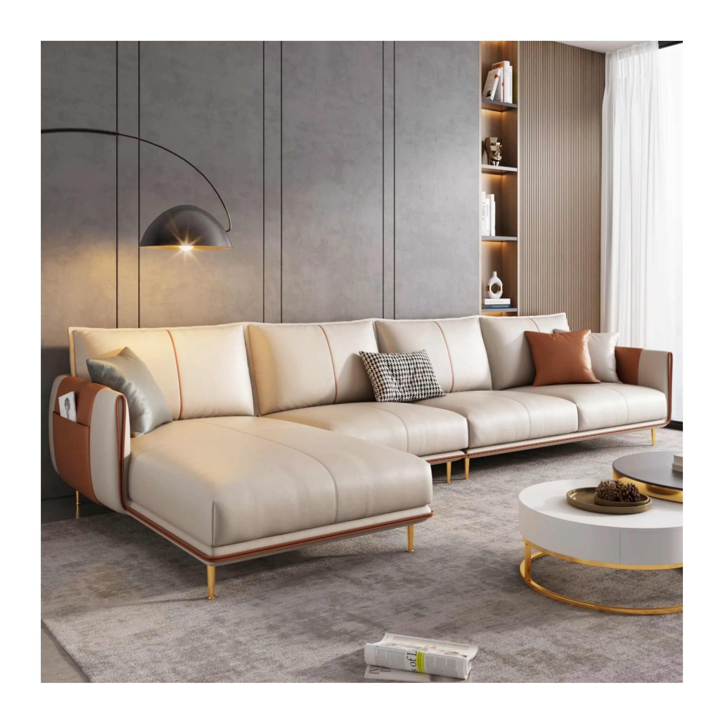 Wholesale Italian Genuine Leather Sofa Set Living Room Furniture L ... with How Camel Tone Sofas Enhance Living Room Aesthetics and Comfort