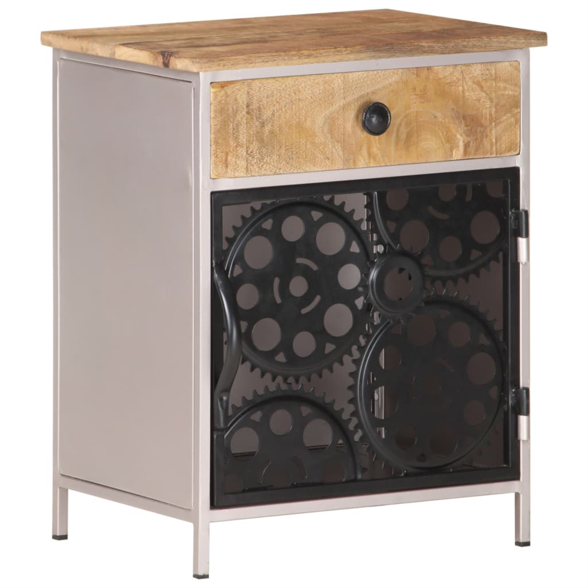 Williston Forge Bedside Cabinet 15.7" X 11.8" X 19.7" Rough Mango Wood ... with Vidaxl Bedside Cabinet White 15.7"X11.8"X19.7" Solid Mango Wood