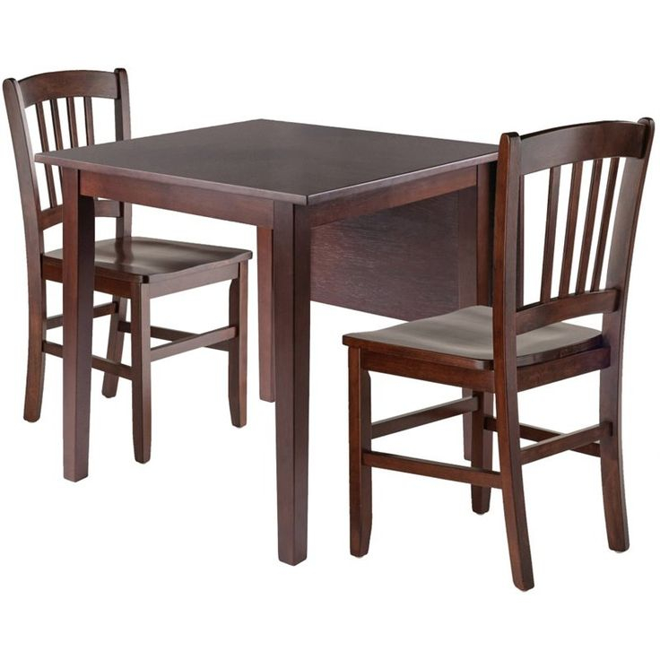 Winsome Perrone 3-Piece 48" Transitional Solid Wood Dining Set In ... within Winsome Wood Transitional Antique Walnut Solid And Composite Dining Table 94142