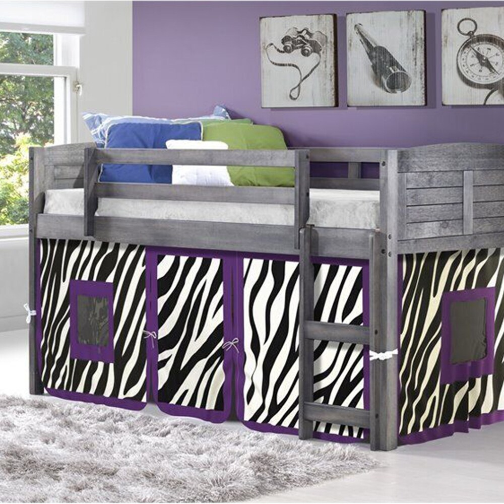 Zebra Bunk Beds throughout How to Choose the Right Twin Louver Low Loft With Slide and Zebra Tent Kit for Your Space
