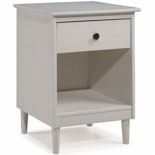 1 Drawer Solid Wood Nightstand In White, 1 - Kroger intended for Manny 1-Drawer Solid Wood Nightstand, A Distressed White Finish