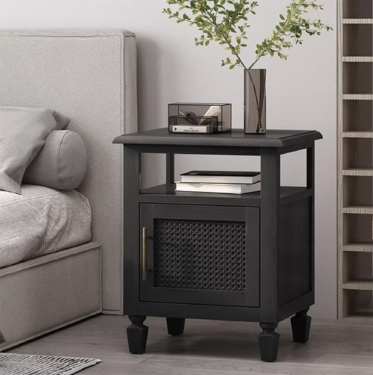 15 Gorgeous Cane Nightstands That Will Instantly Elevate Your Bedroom ... with Choosing the Right Lempster Rustic Acacia Wood and Cane Nightstands Set of 2 for Your Living Space