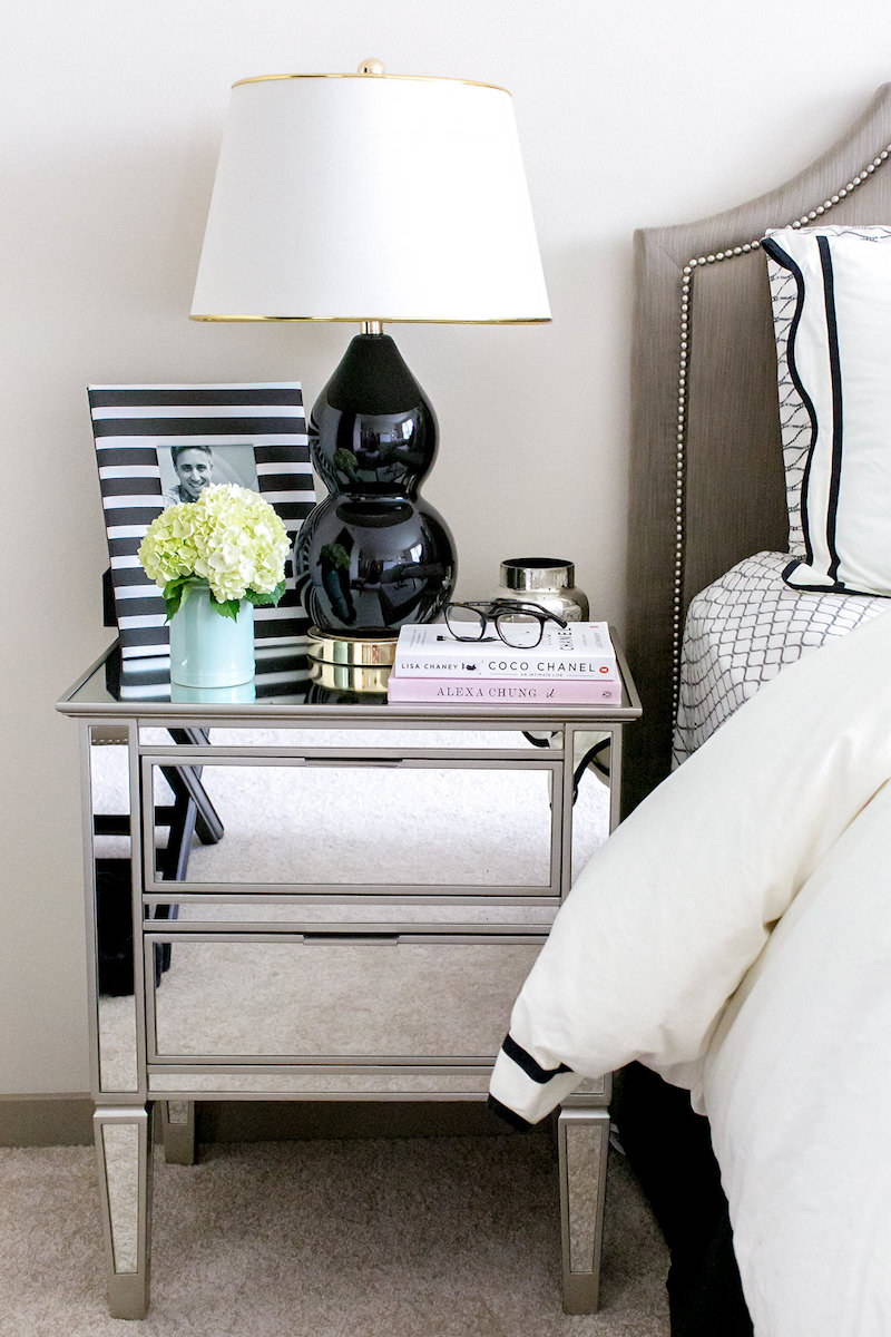 16 Gorgeous Mirrored Nightstands For A Glamorous Bedroom pertaining to Nightstand essentials that transform ordinary bedrooms into luxury spaces