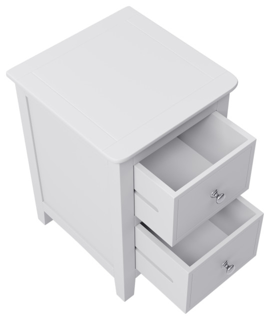 2 Drawers Solid Wood Nightstand End Table - Transitional - Nightstands ... pertaining to Gewnee 2 Drawers Solid Wood Nightstand End Table, White