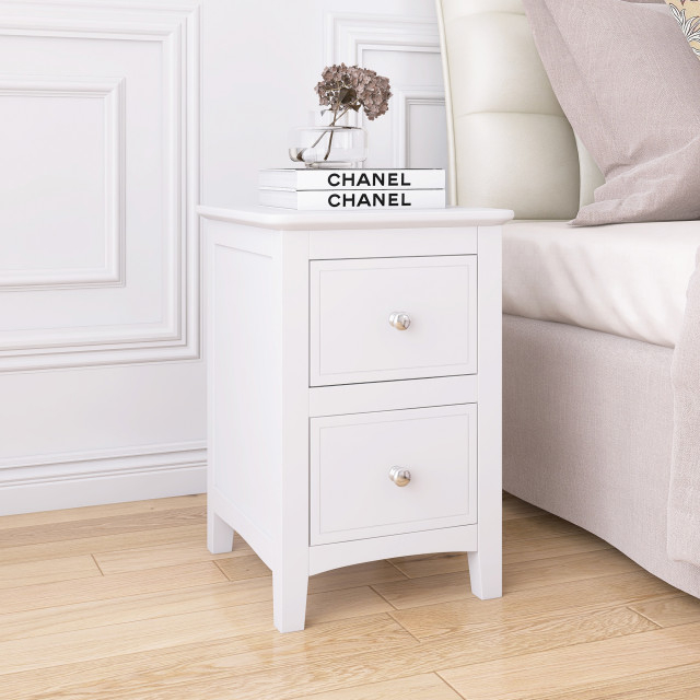 2 Drawers Solid Wood Nightstand End Table - Transitional - Nightstands ... within Choosing the Right Gewnee 2 Drawers Nightstand for Your Bedroom Setup