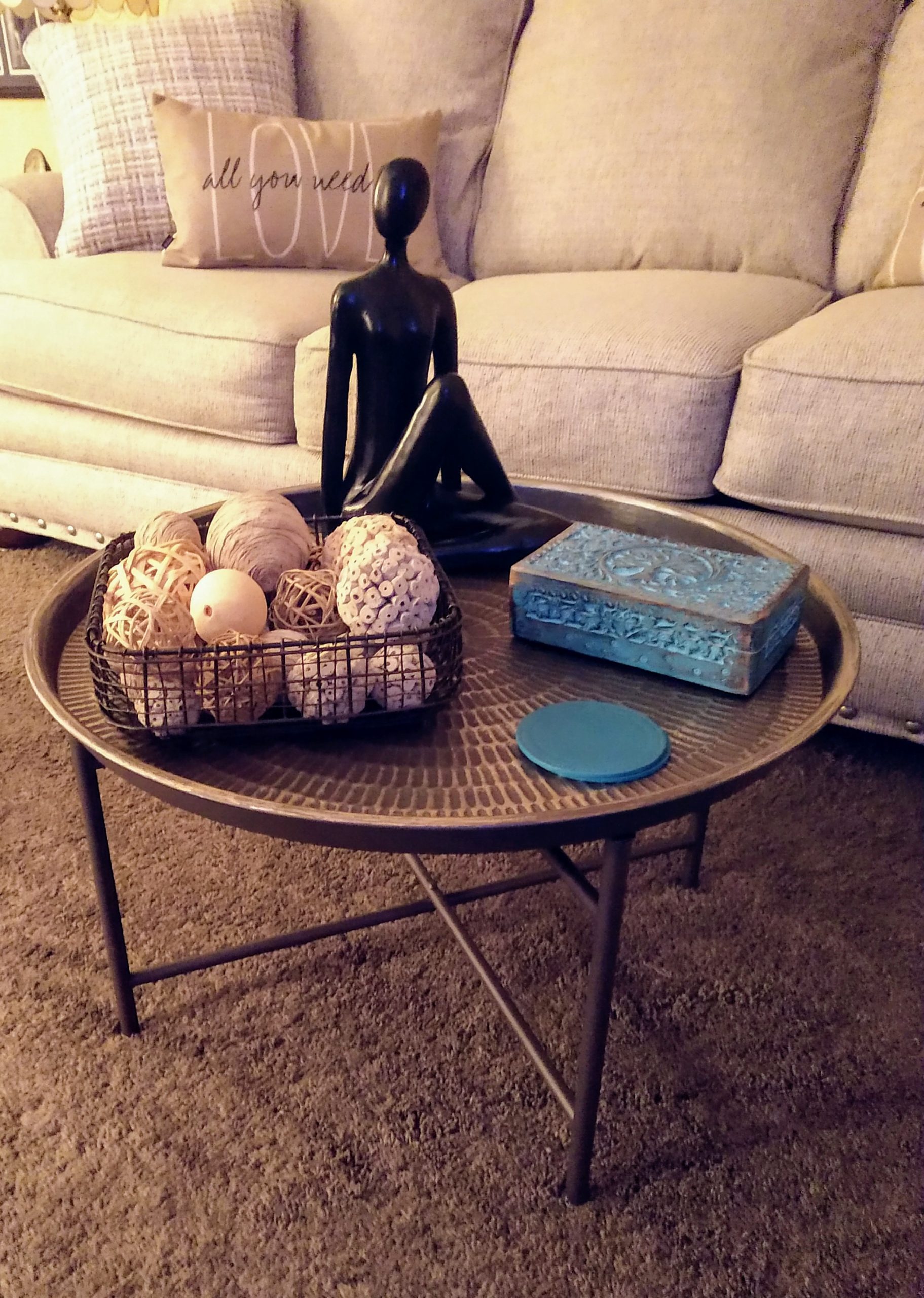 $22/Mo - Finance Kate And Laurel Mahdavi Boho-Chic Hammered Metal Tray ... with regard to Mahdavi Round Metal Accent Table, Silver, 25.5X25.5X15.5