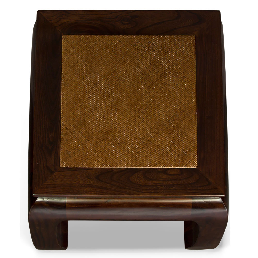 22In Dark Espresso Elmwood Chinese Ming Lamp Table Rattan for 22In Dark Espresso Elmwood Chinese Ming Lamp Table