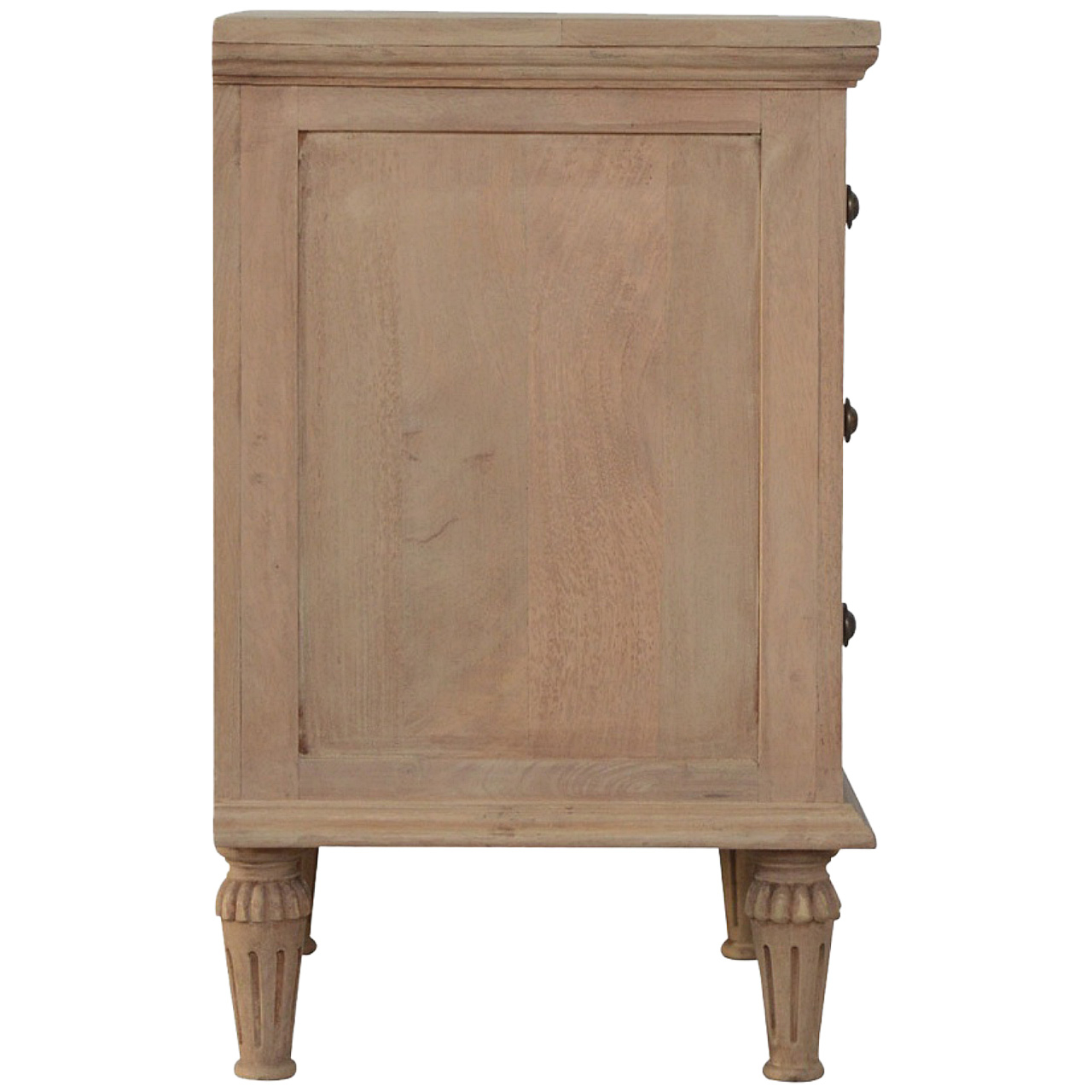 3 Drawer Mango Wood Bedside Table Country Style Furniture Collection with Concordia Traditional Handcrafted Mango Wood Bedside Table