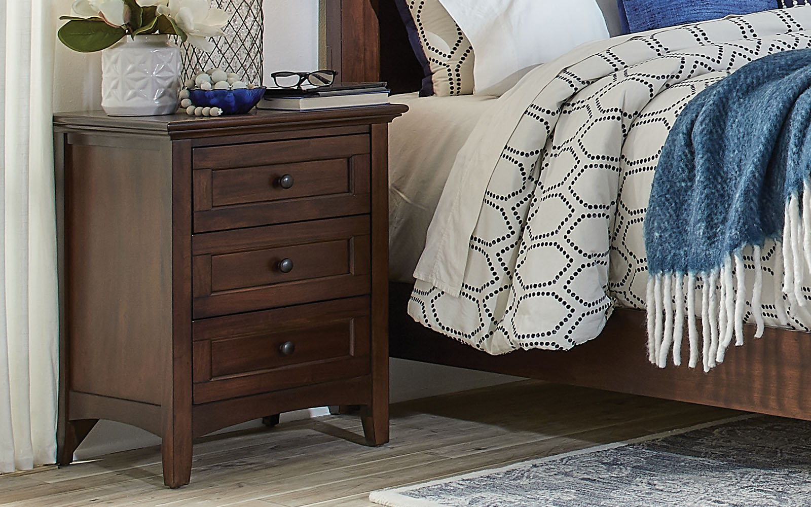 3-Drawer Nightstand - A-America Wood Furniture in Brown Cherry Nightstand Secrets I Wish Someone Had Told Me Earlier