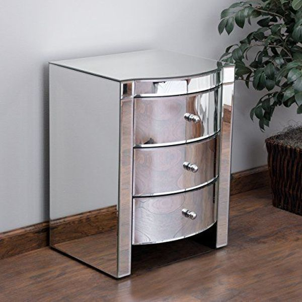 6 Best Mirrored Nightstands Of 2020 - Easy Home Concepts intended for Chevron Hollywood Glamour Style Mirrored 3-Drawers Nightstand