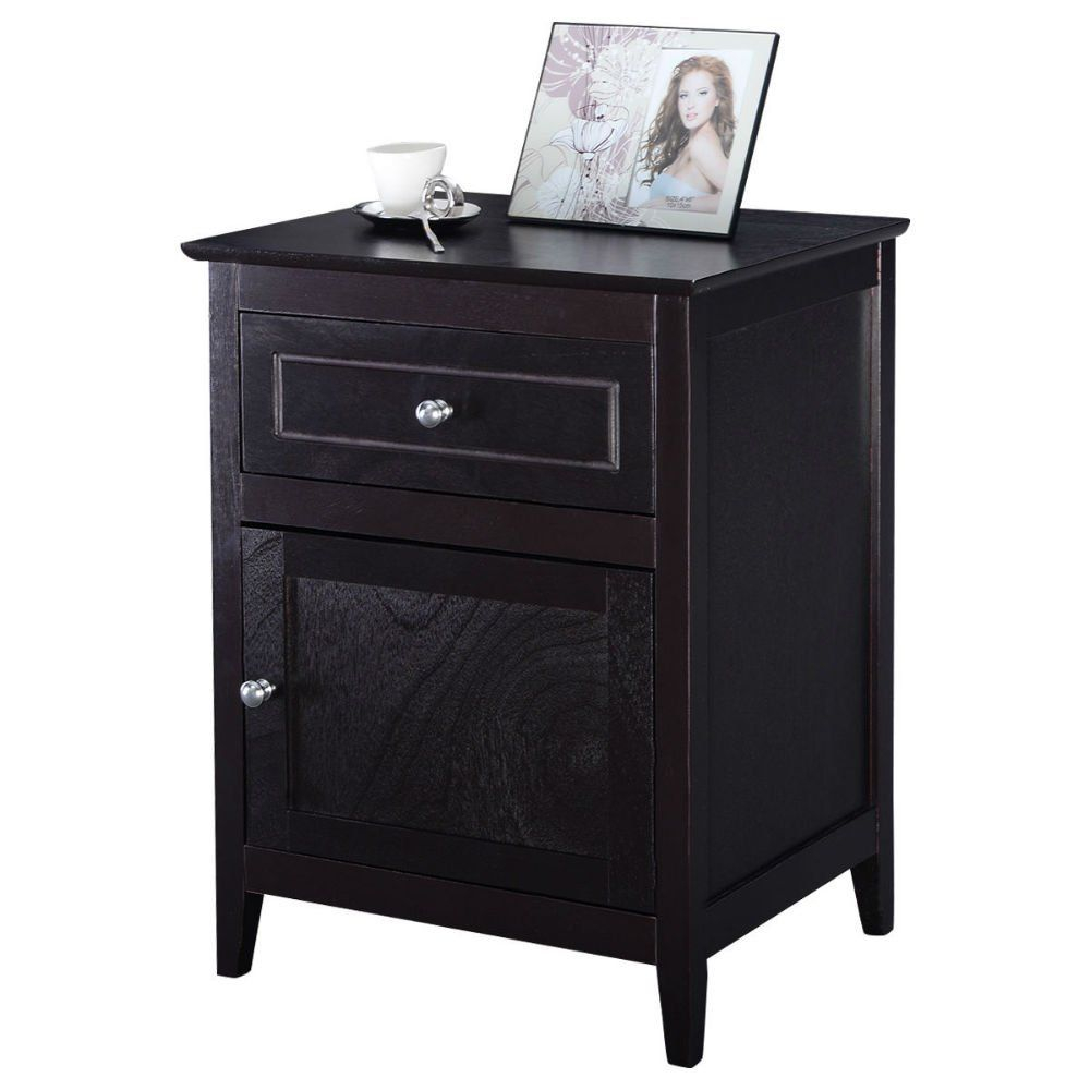 Accent End Table Nightstand Bedroom Living Room Furniture Espresso ... throughout The Art of Styling an Espresso Finish Nightstand for Maximum Impact