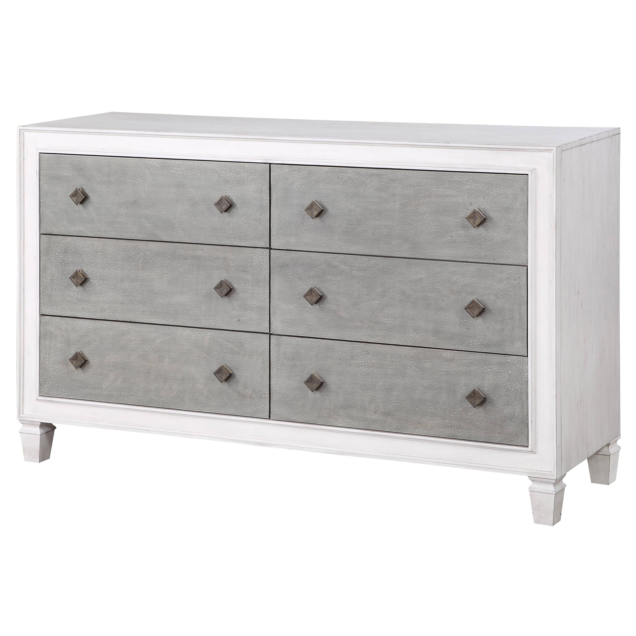 Acme Katia Dresser, Rustic Gray & Weathered White Finish - Walmart.com throughout Bd00661, Nightstand, Rustic Gray And Weathered White Finish, Katia