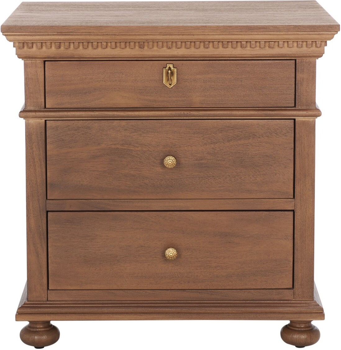 Allisyn 3 Drawer Wood Nightstand In Brown By Safavieh Couture ... throughout Discovering the Cultural Heritage Embedded in Persian-Inspired Furniture