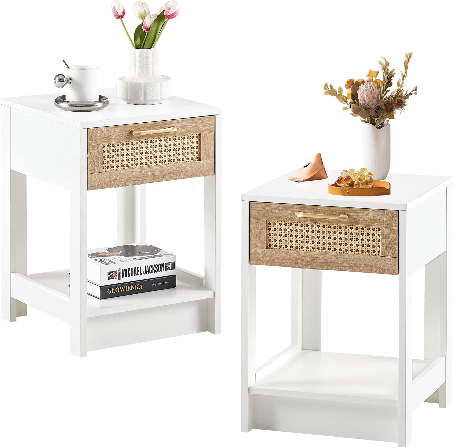 Amazon.com: Baxton Studio Adelia Natural Rattan And Mahogany Wood 1 ... for Adelia Modern Bohemian Natural Rattan And Mahogany Wood 1-Drawer Nightstand