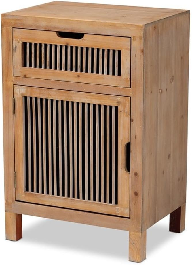 Amazon.com: Baxton Studio Clement Rustic Transitional Medium Oak ... intended for Clement Rustic Transitional Medium Oak Finished 2-Drawer Wood Spindle End Table
