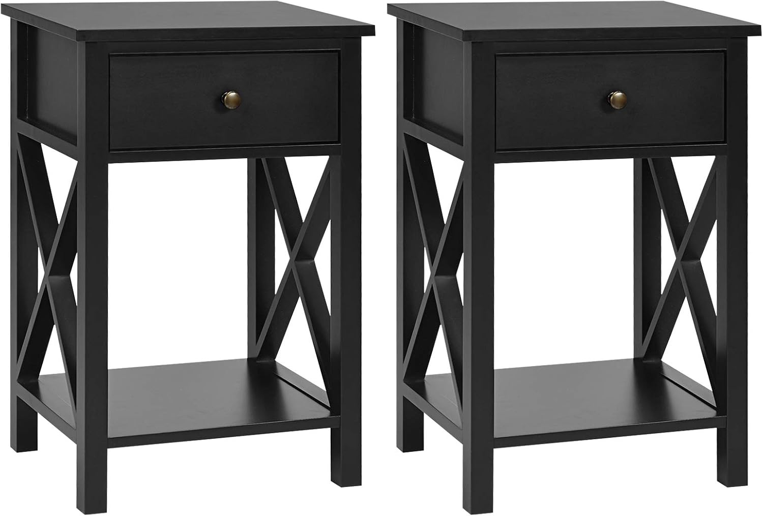 Amazon.com: Giantex Set Of 2 Nightstand With Drawer, Wood End Table ... with regard to Set Of 2 Nightstand End Beside Sofa Table W/ 3 Drawers Bedroom Furniture Black