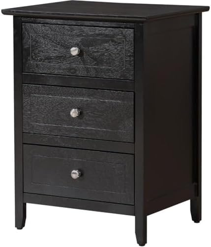 Amazon.com: Glory Furniture Daniel 3 Drawer Nightstand In Black : Home ... throughout Glory Furniture Daniel G1310-N-00 3 Drawer Nightstand, Cherry