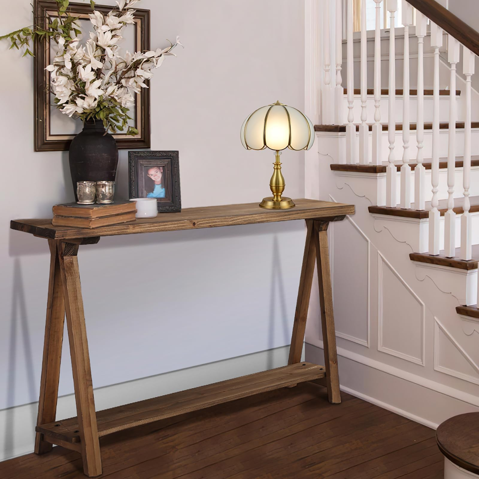 Amazon.com: Ivilla Farmhouse Console Tables For Living Room, Solid Wood ... pertaining to How to Choose the Right Hallway Table for Your Home Layout