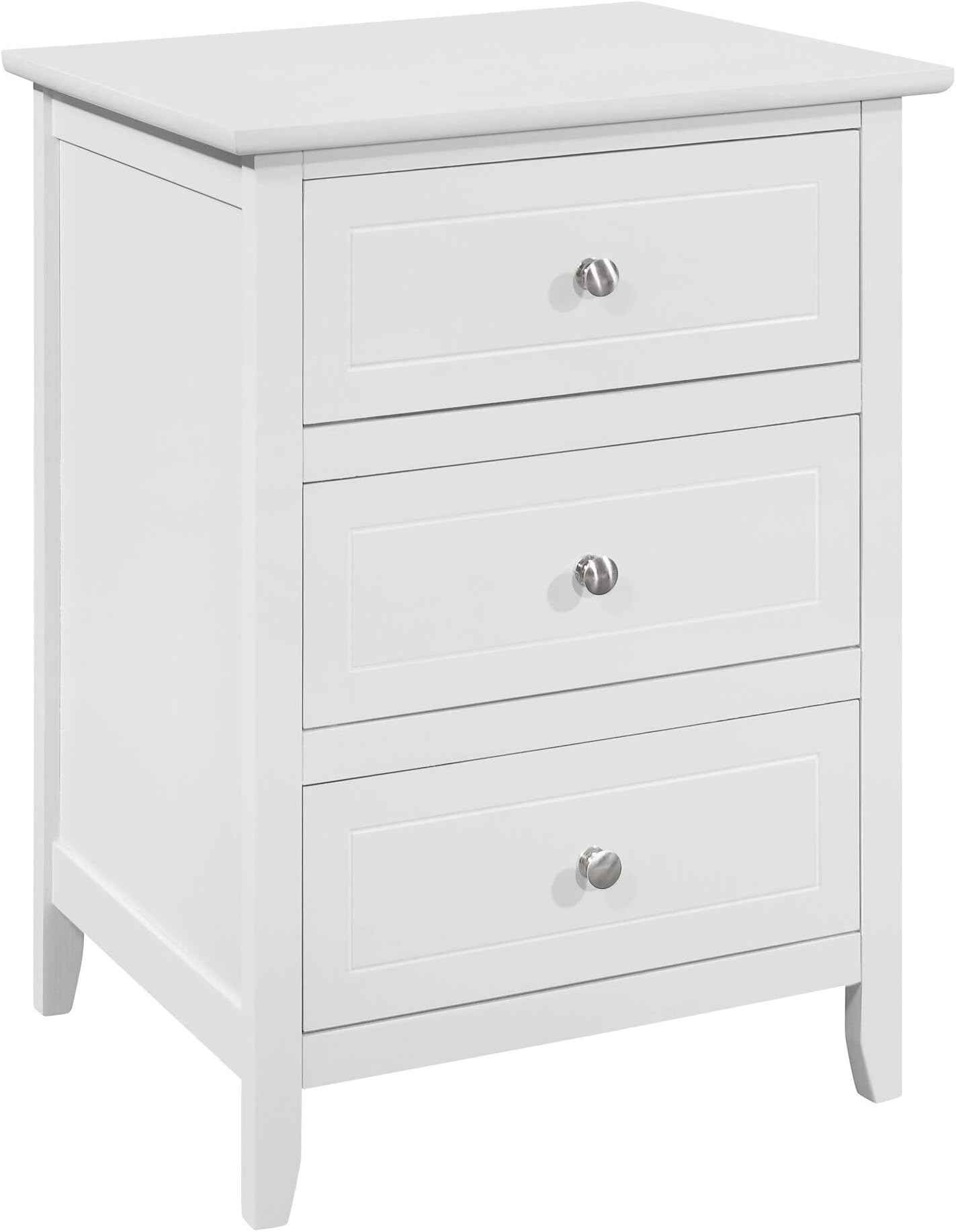 Amazon.com: Modern 3 Drawer Nightstand - White : Home & Kitchen inside Understanding the Appeal of Contemporary Wood Nightstands in Modern Homes