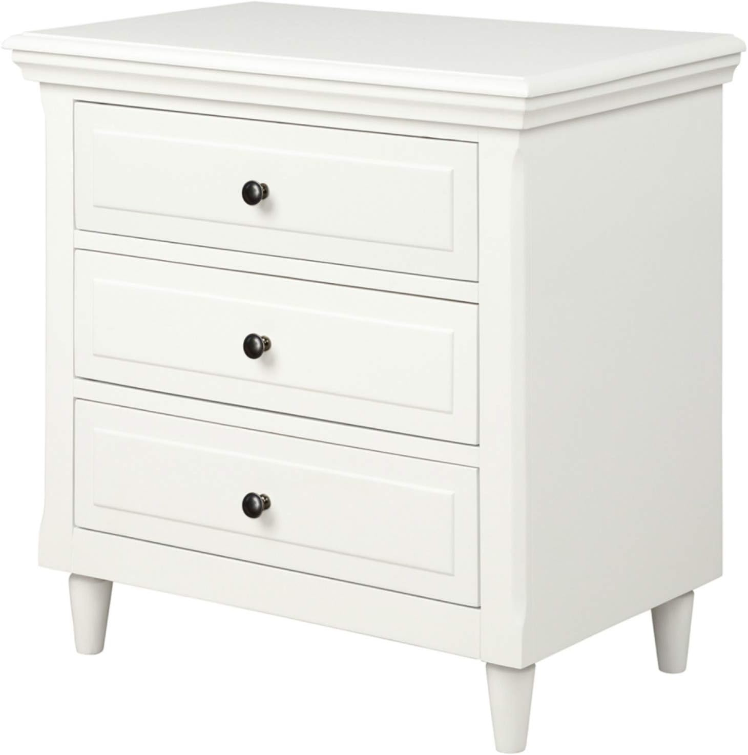Amazon.com: Okngr Solid Wood Nightstand, White End Table 3 Drawer ... with regard to Furniture Sapphire Solid Wood 2-Drawer Nightstand In White