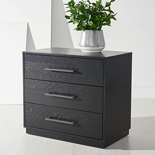 Amazon.com: Safavieh Couture Collection Mallory Black 3-Drawer (Fully ... pertaining to Understanding the craftsmanship behind Safavieh Couture Gabrietta nightstands