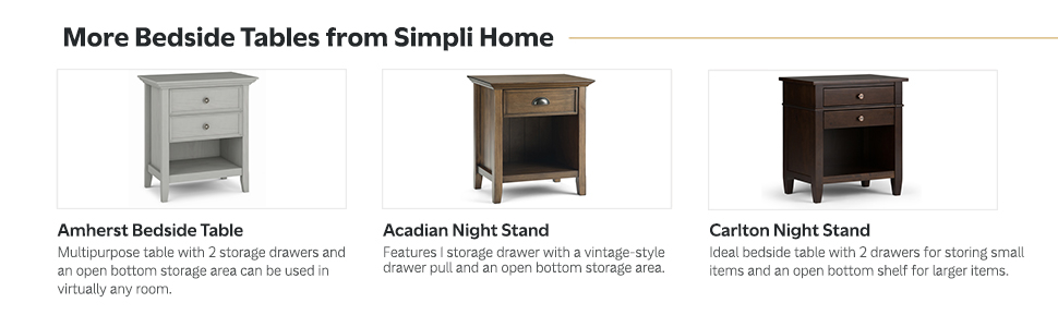 Amazon.com: Simplihome Warm Shaker Solid Wood 24 Inch Wide Transitional ... throughout Warm Shaker Solid Wood 24" Wide Bedside Nightstand Table In Light Golden Brown