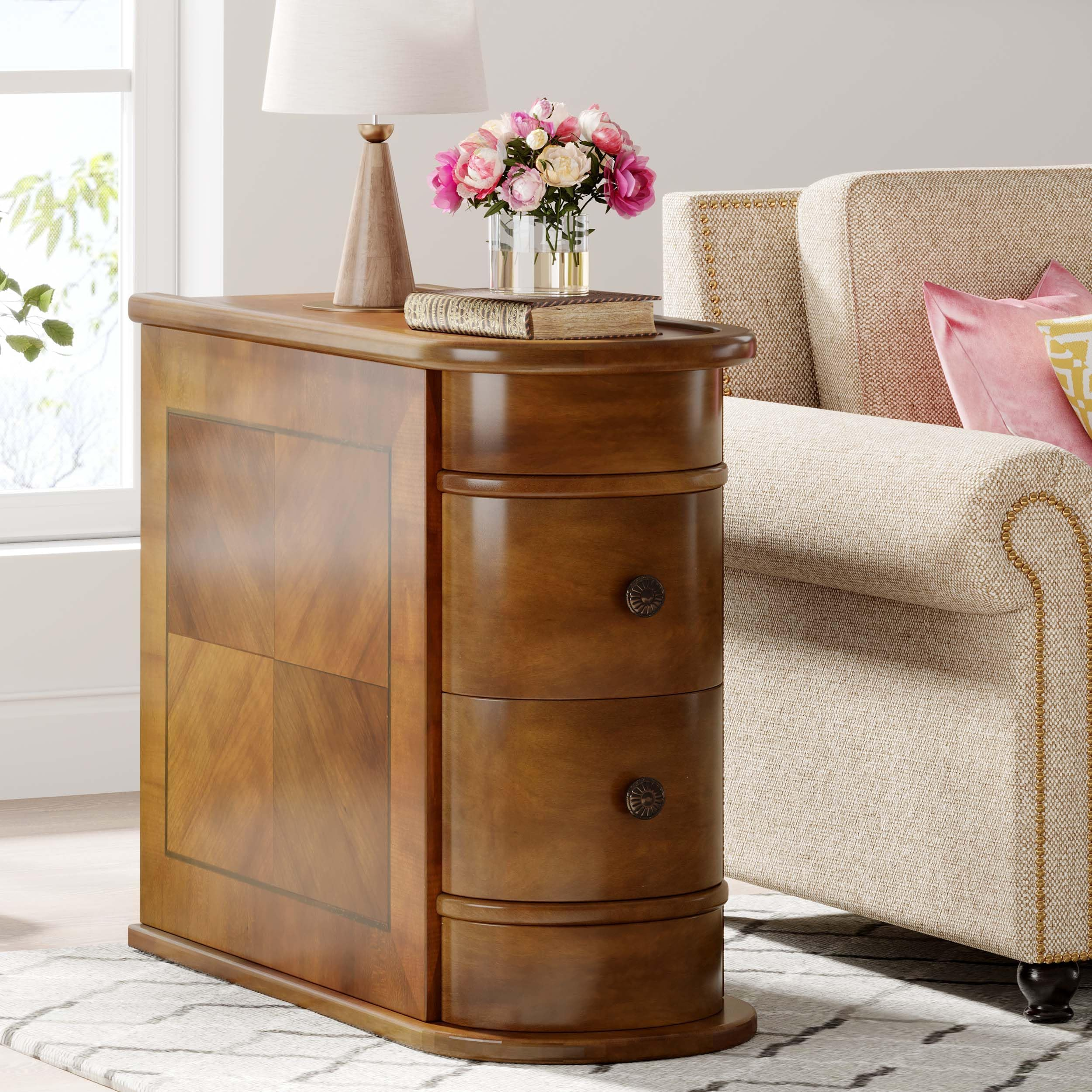 Amazon.com: Tribesigns Solid Wood End Table, Fully Assembled Narrow ... with regard to How to Choose the Perfect Nightstand for Your Bedroom Layout