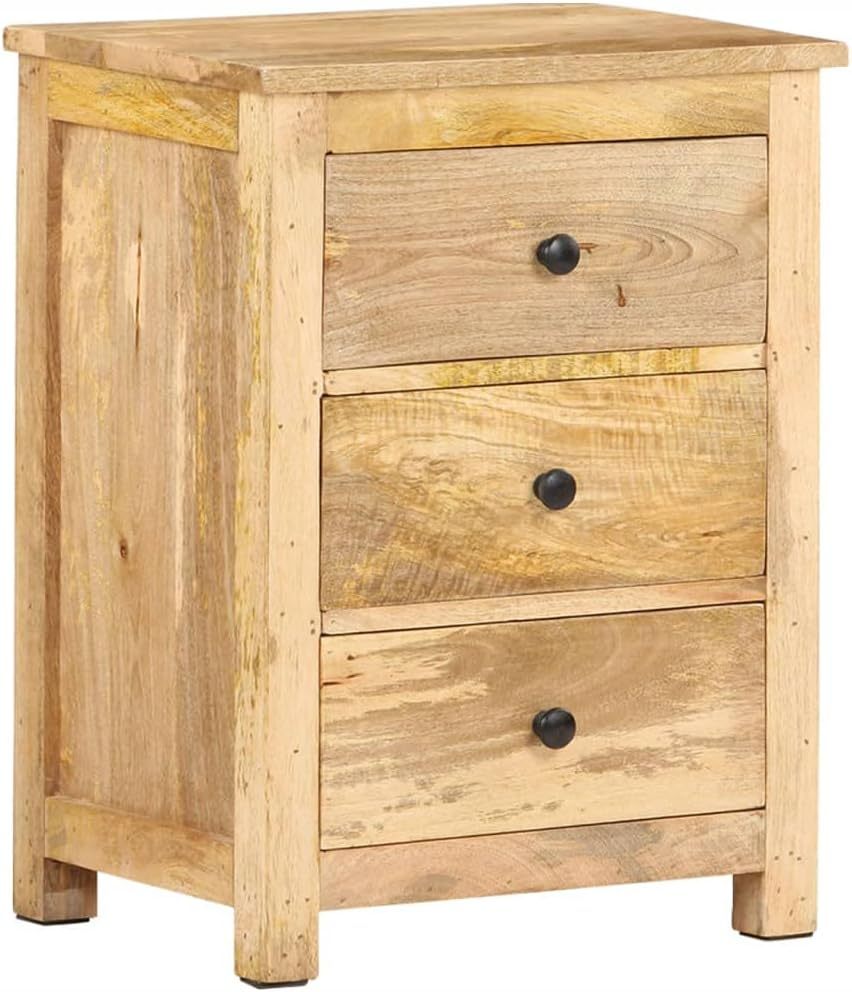 Amazon.com: Vidaxl Mango Wood Bedside Cabinet - Brown Solid Wood ... pertaining to Creating functional sleeping spaces with thoughtful bedside storage