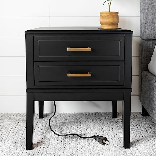 Amazon.com: Vinform 2 - Drawer Side Table With Charging, Mid - Century ... intended for Charging Stations That Enhance Bedroom Aesthetics